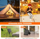 Kawaya Solar Powered String Lights for Outside, Outdoor IP65 Waterproof LED Patio Light with USB-Charging | Lumora