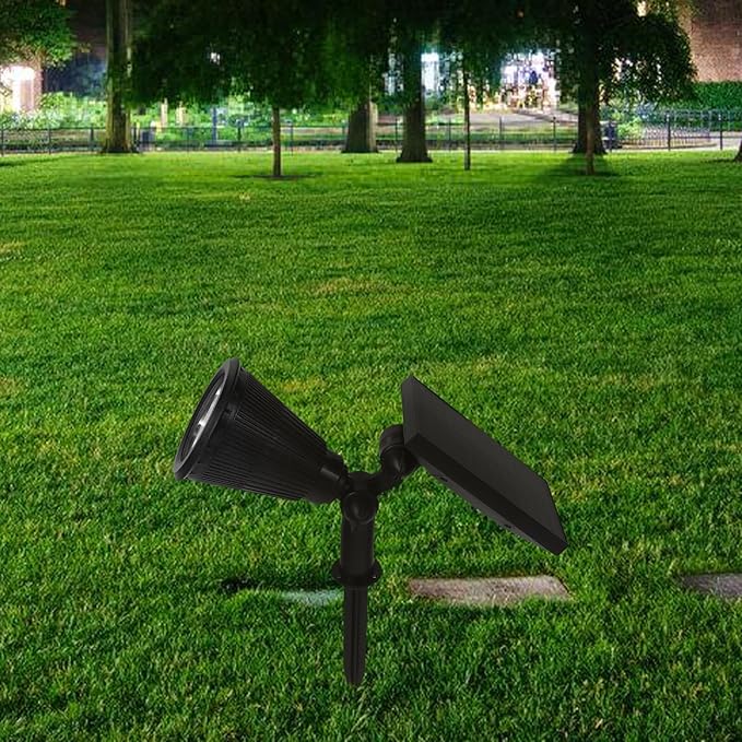 minkissy Solar Landscape Spotlights Outdoor Waterproof Solar Powered Yard Lights with 4 Warm LED Bulbs 3 Lighting | Lumora