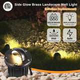 Gardenreet Low Voltage Well Light - Brass LED Hardwired All Weather In-Ground Ip65 Lighting, 12V Directional | Lumora