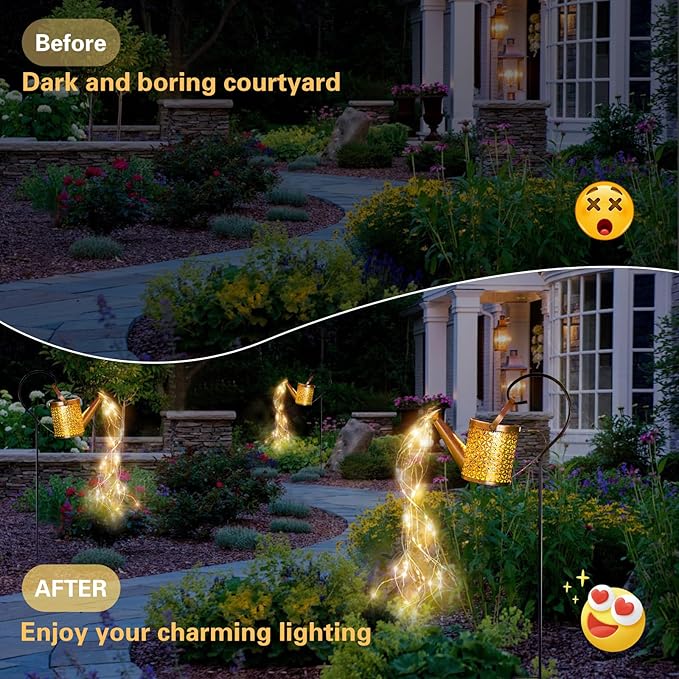 Solar Garden Light, Solar Watering Can Lights for Outside, Decorative Yard Light with - Outdoor Lighting Accessory | Lumora