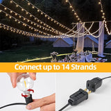 100FT G40 LED Outdoor String Lights with 50 Shatterproof Bulbs + 2 Spares, E12 Socket, 2700K Warm White | Lumora