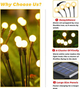 Solar Lights Outdoor-4Pack 32LEDs Solar Garden Firefly Lights Outside,Solar Powered Light Outdoor and Garden | Lumora
