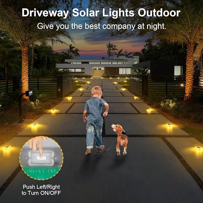 T-SUN Solar Deck Lights Outdoor Waterproof, Deck Lights Solar Powered, Driveway Marker Light for Fence Front Door | Lumora