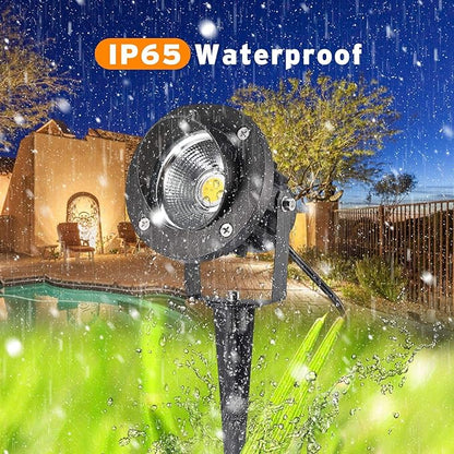 LED Landscape Lighting High Power 18W Outdoor Garden Lights,120V AC,Warm White Waterproof Spotlights for Yard,Patio,Lawn,Wall, Flood,Driveway,Tree Flag Light,Metal Ground Stake (2 Packs)