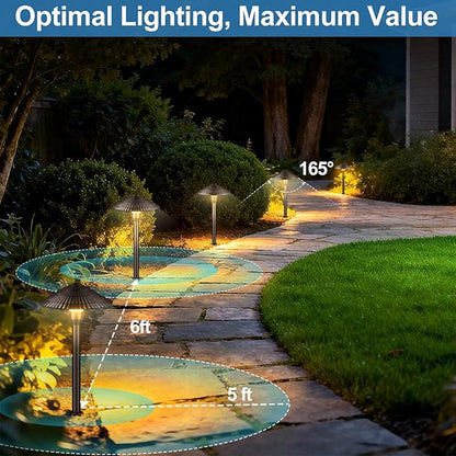 ZZXX All-in-One Low Voltage Landscape Lighting Kit 4-Pathway Lights with 40W Transformer, 5W LED Landscape Lighting Low Voltage 12-24V,IP66 Waterproof Outdoor Lights 2700K for Yard Patio Walkway