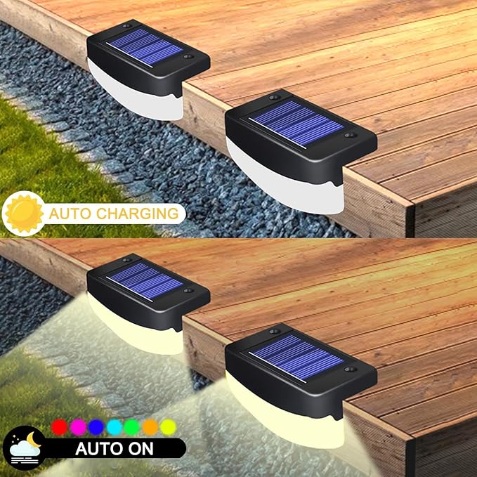 RGB Color Changing Solar Pool Side Lights, Outdoor Solar Deck Lights, Solar Step Lights IP65 Waterproof for Outdoor | Lumora