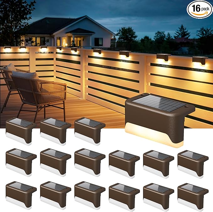 SOLPEX Solar Deck Lights Outdoor, Solar Fence Lights Waterproof LED Step Light for Outside, Garden, Stair, Patio | Lumora