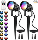 Christmas Landscape Lights 12W RGBW Outdoor Spot Lights for Yard, Low Voltage LED Landscape Spotlight with Remote | Lumora