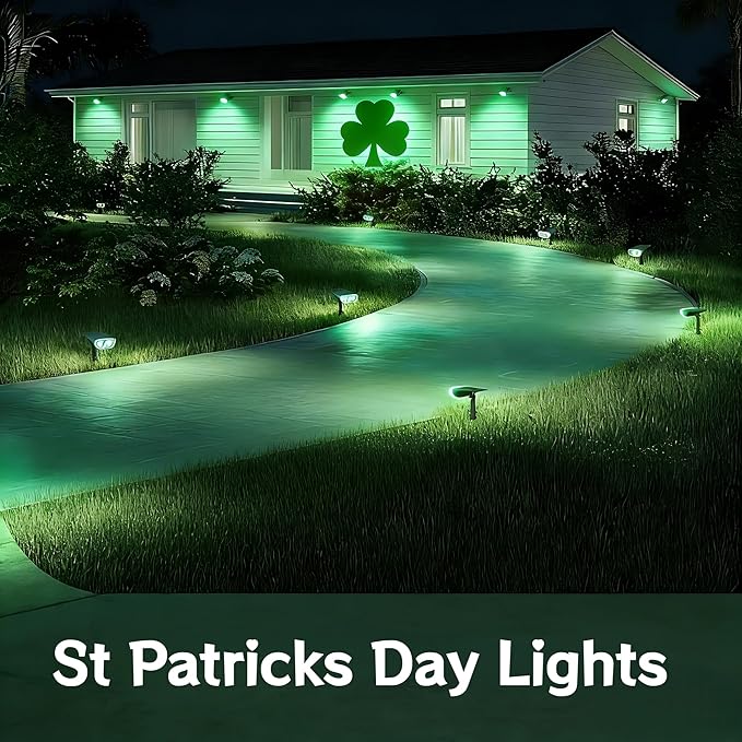 Linkind Solar Lights Outdoor StarRayS, Color Changing Solar Spot Lights, IP67 Waterproof St Patricks Day Lights for | Lumora