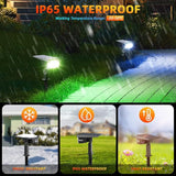 Solar Spotlights Outdoor, 40 LED s Color Changing RGB Waterproof Landscape Lights with 9 Light Modes, Colored Solar | Lumora