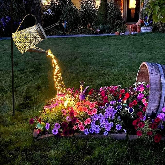VOOKRY Solar Watering Can Lights, Large Retro Metal Hanging Solar Lights Outdoor Waterproof, Gifts for Women Mom Grandma Birthday, Outside Yard Garden Porch Lawn Patio Decoration, Warm White