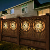 2 Pack Solar Fence Lights Metal Solar Powered Outdoor Wall Deck Lights Lotus Theme Waterproof Fence Light for | Lumora
