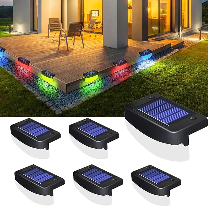 RGB Color Changing Solar Pool Side Lights, Outdoor Solar Deck Lights, Solar Step Lights IP65 Waterproof for Outdoor | Lumora