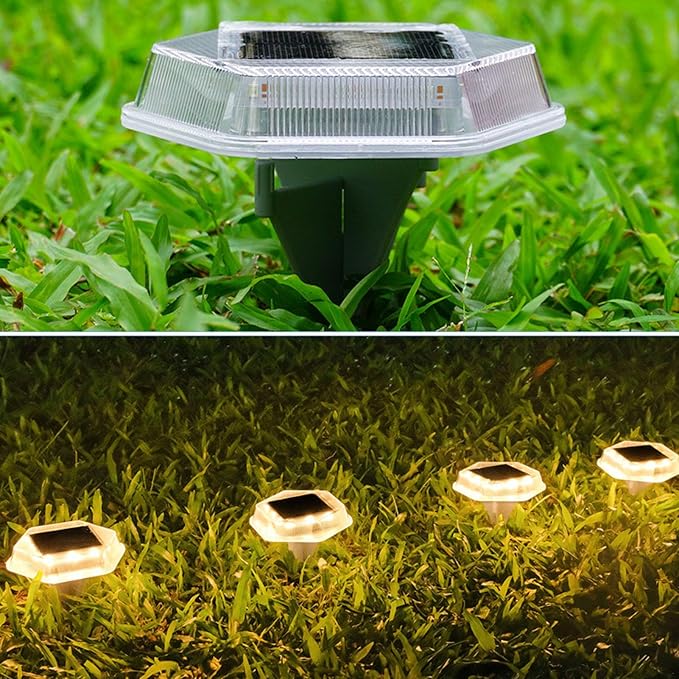 Solar Ground Light, 4 Pack 3000K Warm White, IP65 Waterproof Step Lighting - Solar Powered Efficiency, High | Lumora