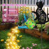 Black Cat Solar Watering Can Lights, Birthday Gifts for Women Mom Christmas, Yard Decorations Outdoor Waterproof | Lumora