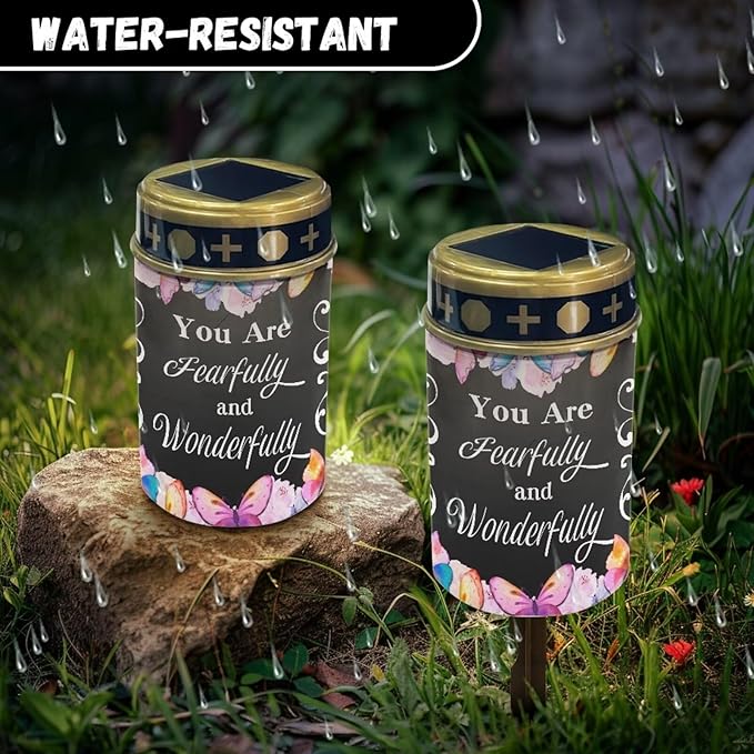 Solar Light Outdoor LED Solar Garden Light Night Light Book Light Guardian Cross Light Yard Garden Patio Christmas Decor(You are Fearfully)