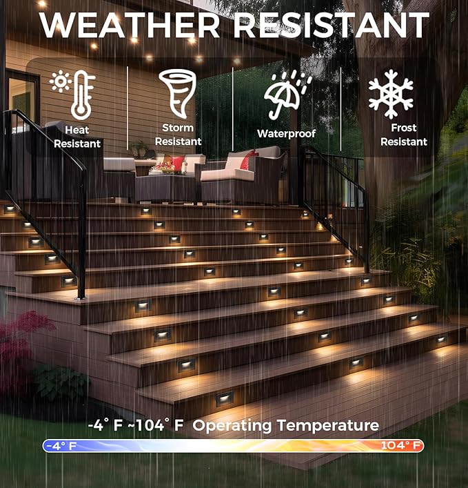 CLOUDY BAY 12V Low Voltage 3 Color Indoor and Outdoor LED Step Light,3000K/4000K/5000K Deck Lights,Stair Light,Wet | Lumora