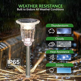 Solar Pathway Lights Outdoor 6 Pack, 10 Modes RGB Color Changing & White Solar Garden Lights, 17.5" IP65 Waterproof | Lumora