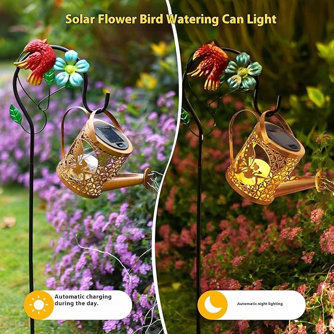 Solar Energy Watering Can Lamp Design Automatic Night Lighting Iron Garden Decoration for Lawns Pathway Solar Energy Garden Light