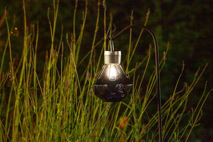Allsop 32174 Smoke Solar Glass Gem Light