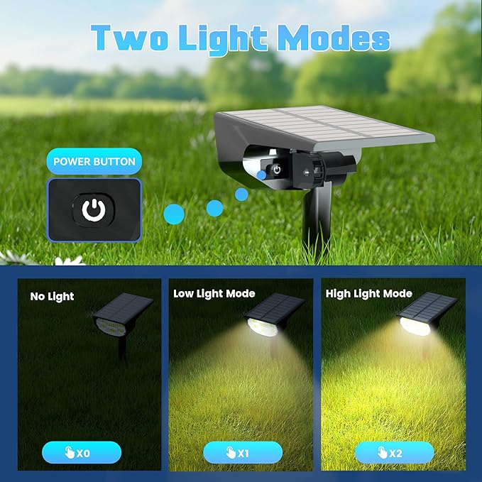 Solar Spot Lights Outdoor IP68 Waterproof, Ultra-Bright Performance，Simple Modes for Easier Operation, Auto | Lumora