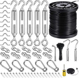 BLIKA String Light Hanging Kits, 170FT Coated Stainless Steel 304 Wire Rope, Outdoor Light Guide Wire, Globe String | Lumora