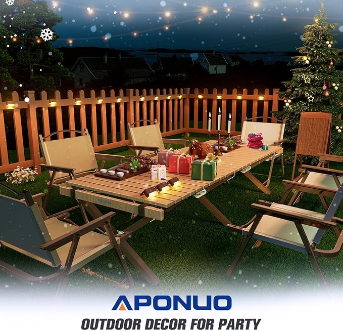 APONUO Solar Deck Lights 16 Pcs, Step Lights Outdoor Waterproof Led Solar Fence Lamp for Steps,Fence,Deck,Railing | Lumora