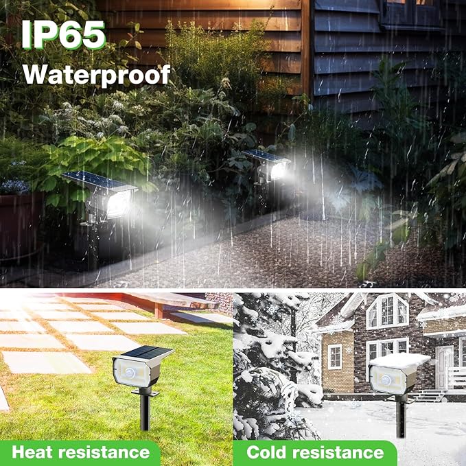 nipify Solar Spot Lights Outdoor Motion Sensor with 3 Modes, Solar Spotlights Outdoor Waterproof 2-in-1 Auto On/Off | Lumora