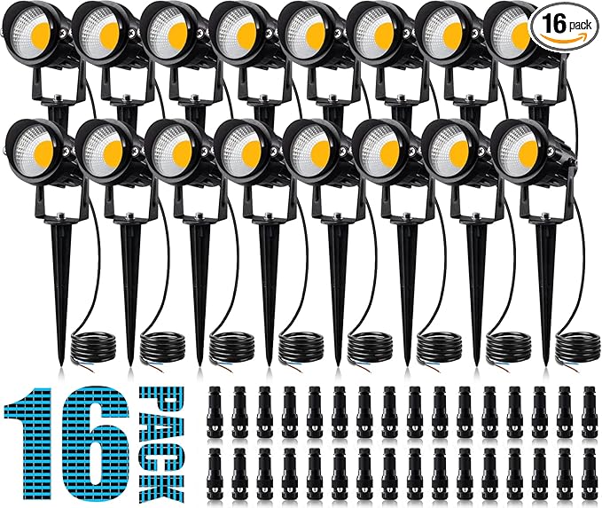 SUNVIE 12W Low Voltage Landscape Lighting Landscaping Lights with Connectors Outdoor LED Landscape Light 3000K | Lumora