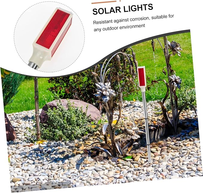 Solar Light Outdoor Solar Lights Outdoor Lamp Outdoor Walkway Lights Sidewalk Reflective Marker Garden Reflectors for Driveway Metal Red LED