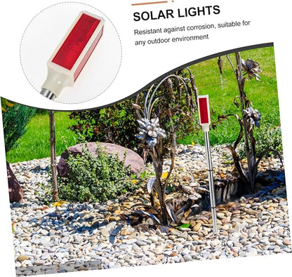 Solar Light Outdoor Solar Lights Outdoor Lamp Outdoor Walkway Lights Sidewalk Reflective Marker Garden Reflectors for Driveway Metal Red LED