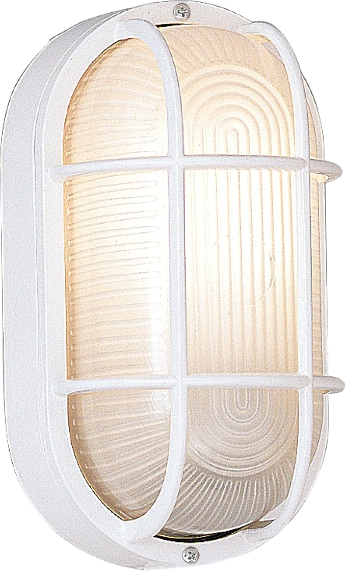 Designers Fountain Outdoor Wall Light, 5 Inch Oval Bulkhead Lighting Fixture with Cage Guard, Porch or Patio | Lumora