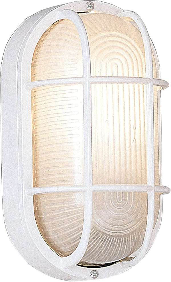 Designers Fountain Outdoor Wall Light, 5 Inch Oval Bulkhead Lighting Fixture with Cage Guard, Porch or Patio | Lumora