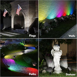 Solar Spot Lights Outdoor Waterproof IP68, 1000LM Super Bright LED Landscape Lighting with 9 Colors 3 Brightness | Lumora