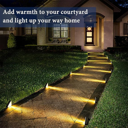 Solar Stair Lights IP65 Solar Step Light for Outdoor Stairs Waterproof for Rain Snow Lights for Patio Garden Porch Deck Front Step (Warm Light - 4PC)