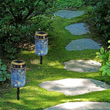 Blue Bling Flower Solar Garden Lights Outdoor LED Lantern Pathway Stake Lights Solar Waterproof Solar-Powered Fairy | Lumora