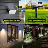 Solar Spot Lights Outdoor Waterproof IP65, [2 Pack/52 LED] 2-in-1 Solar Landscaping Spotlights, 3 Lighting Modes | Lumora