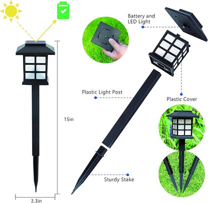 GIGALUMI Solar Outdoor Lights - LED Waterproof, Maintains 10 Hours of Lighting for Gardens, Paths, Yards, Patios, Driveways