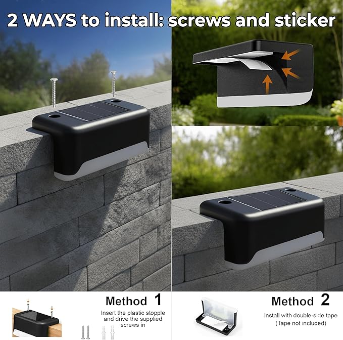Solar Deck Lights Outdoor 16 Pack - IP65 Waterproof LED Fence Lights Solar Powered for Outside, Garden, Fence | Lumora