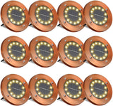 Solar Ground Lights Outdoor Waterproof Flat Garden Solar Disk Lights Floor 12 LED 12 Pack for Garden Patio Pathway | Lumora