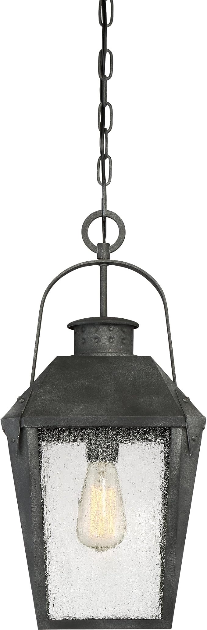 Quoizel Carriage 1-Light Mottled Black Outdoor Hanging Lantern