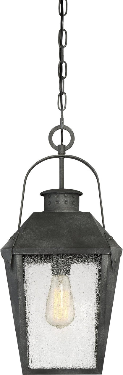 Quoizel Carriage 1-Light Mottled Black Outdoor Hanging Lantern
