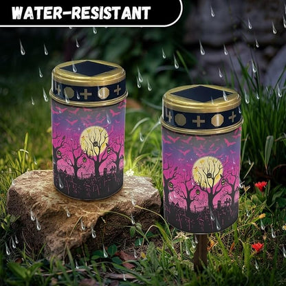 Tree Moon Solar Lights for Garden Solar Lights Outdoor Pathway Solar Garden Light Decorative Landscape Path Light Waterproof Outdoor Yard Lawn Lights