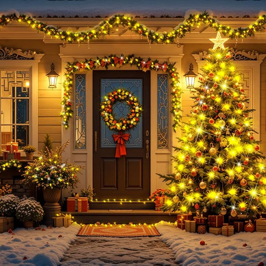 XURISEN 403FT 1000 LED String Lights Outdoor Green Wire Christmas Lights 8 Modes & Timer Waterproof Fairy Lights Plug in for Party, Wedding, Yard, Garden, Indoor/Outdoor Decorations(Warm White)