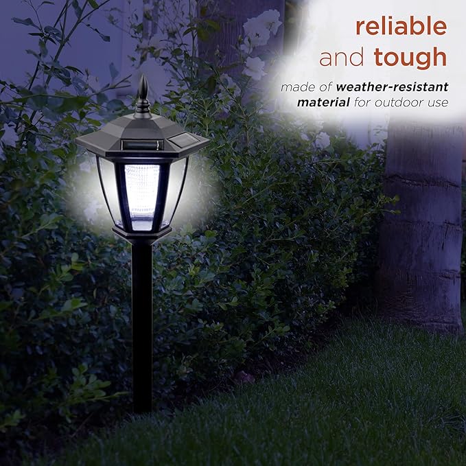 Alpine Corporation 8" Tall Hanging/Wall/Stake Outdoor Solar Powered Lantern with LED Light