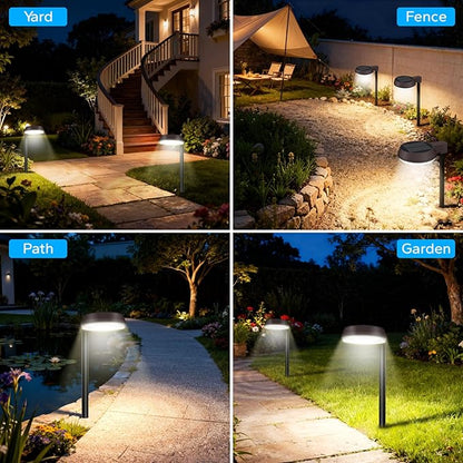 Tall Solar Path Lights, Accurate Dark/Light Sensor Pathway Lights Solar Powered,Quick Charge Solar Walkway Lights Outdoor for Landscape Lighting