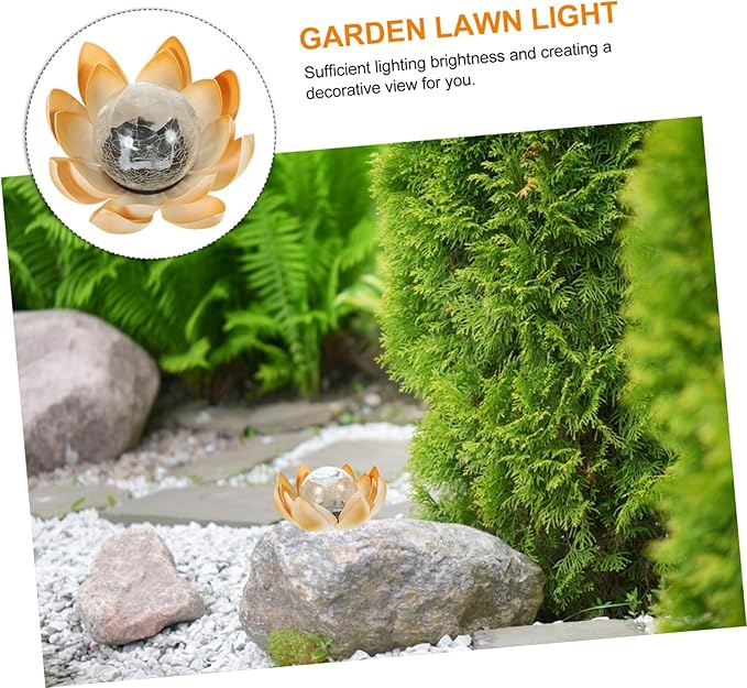 LIFKOME Solar Lotus Lantern Led Garden Lights Solar Pathway Lights Landscape Outdoor | Lumora
