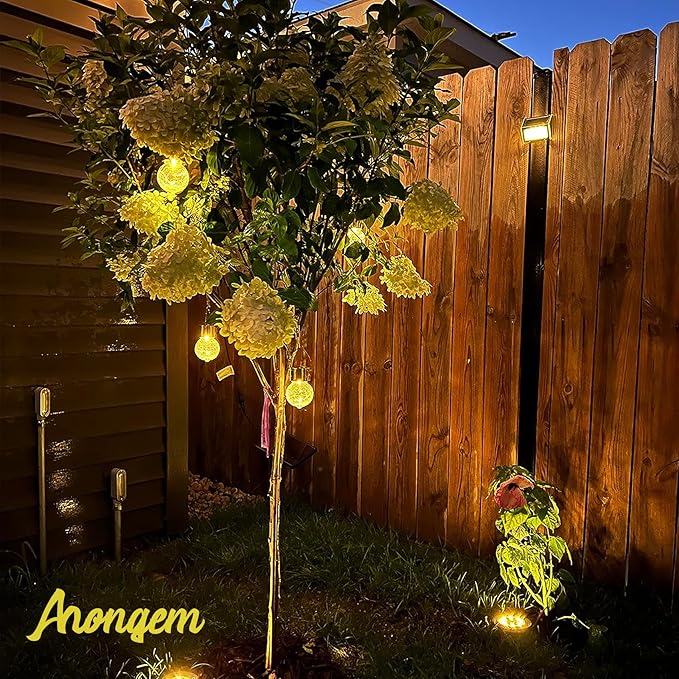 Solar Hanging Lanterns Outdoor: 12 Pack Cracked Glass Ball Lights with Hook - Waterproof Warm White Fairy Globe | Lumora