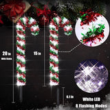 10 Pack Christmas Candy Cane Lights, Tinsel Candy Cane Christmas Decorations Pathway Lights with 8 Modes & Timer | Lumora