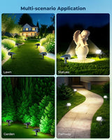 6 Packs Solar Spot Lights Outdoor, 64 LED 6500K Solar Lights Outdoor, IP67 Waterproof, Adjustable Brightness Dusk | Lumora